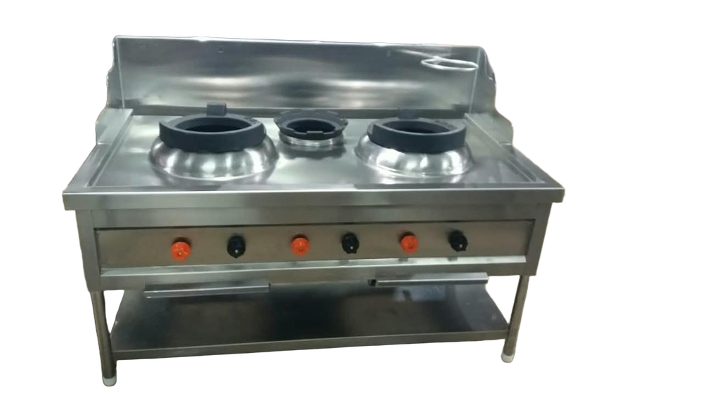 Two Burner Chinese Range with Stock Pot