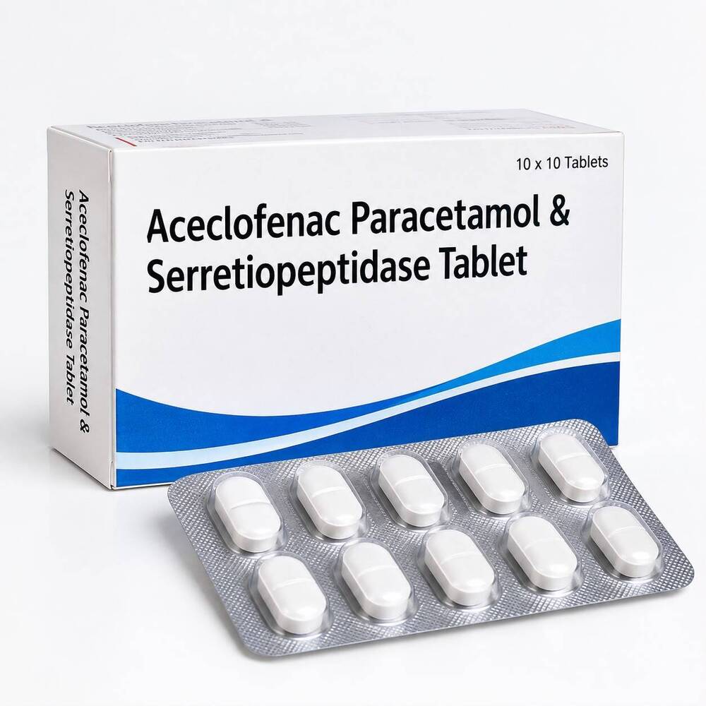 Aceclofenac Paracetamol And Serratiopeptidase Tablets