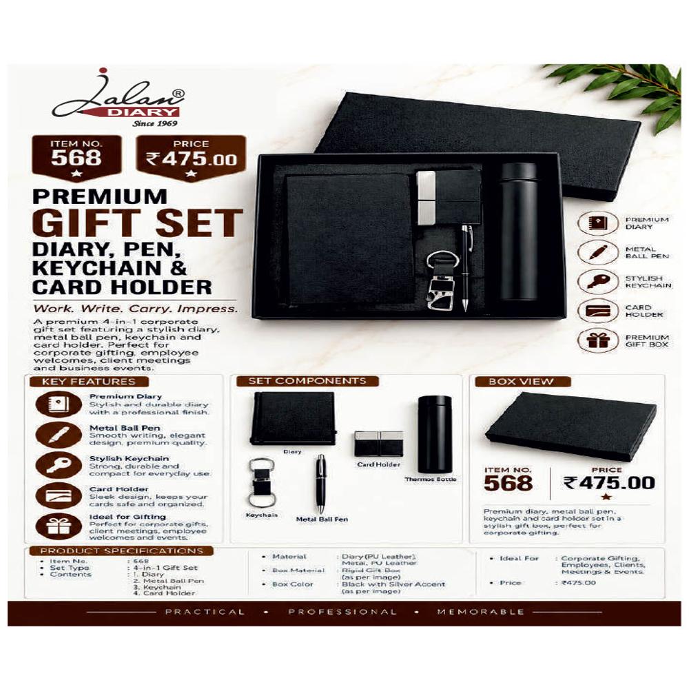 Jalan Itemcode-568 Premium Gift Set - Color: Black And Silver