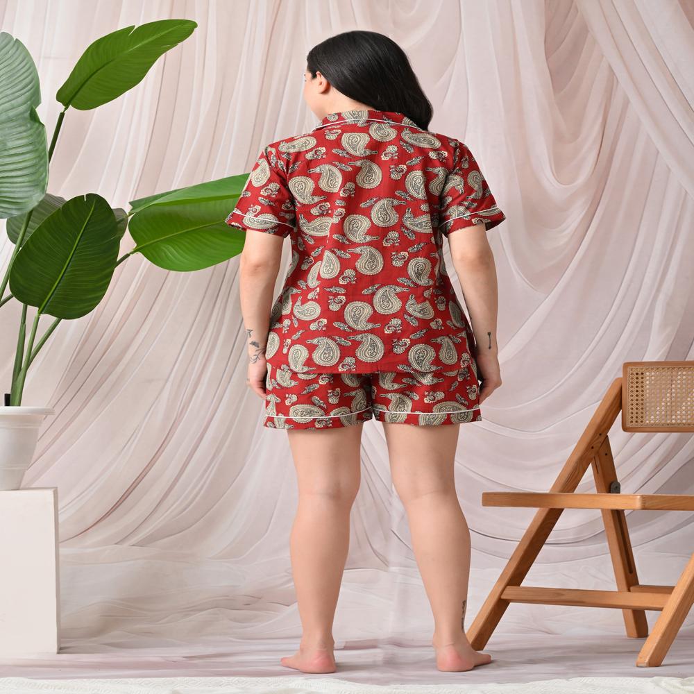 Cotton Printed Shorts Night Suit