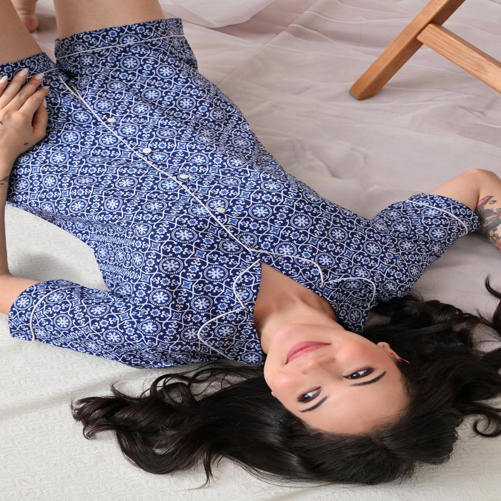 Cotton Printed Shorts Night Suit
