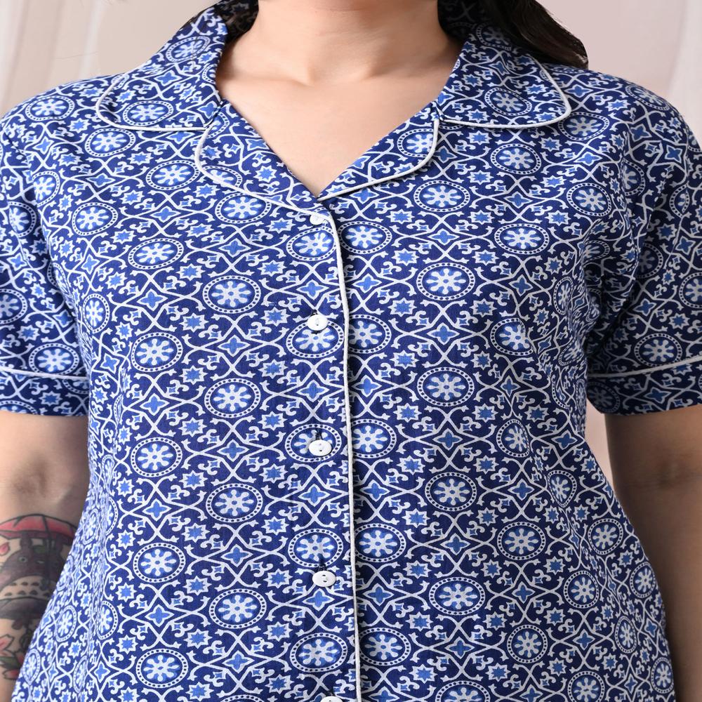 Cotton Printed Shorts Night Suit