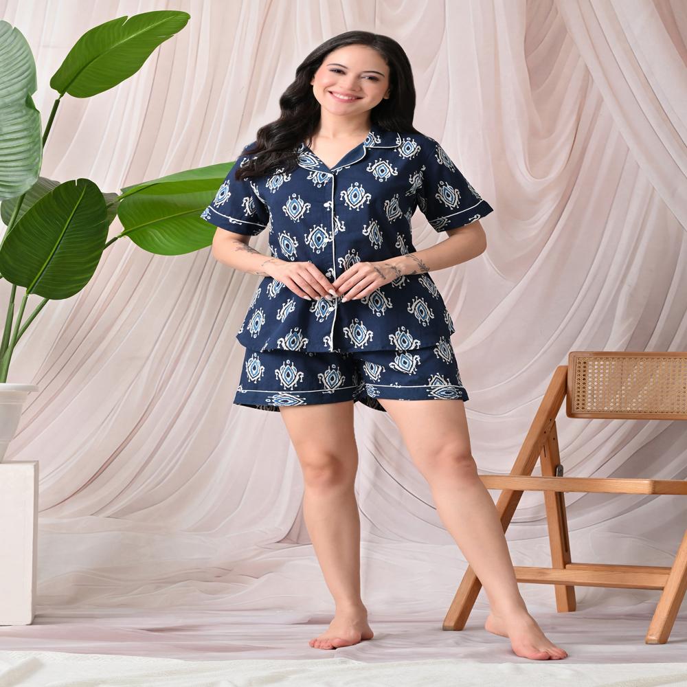 Printed Shorts Night Suit