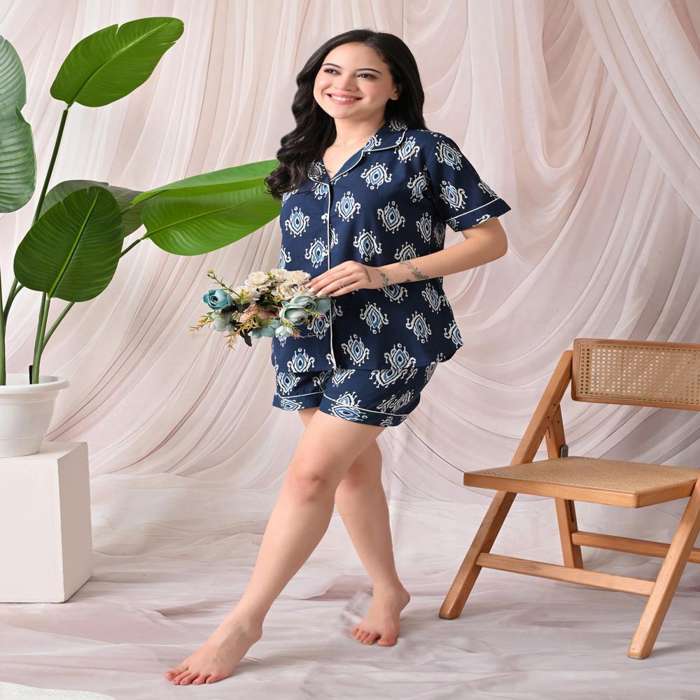 Printed Shorts Night Suit