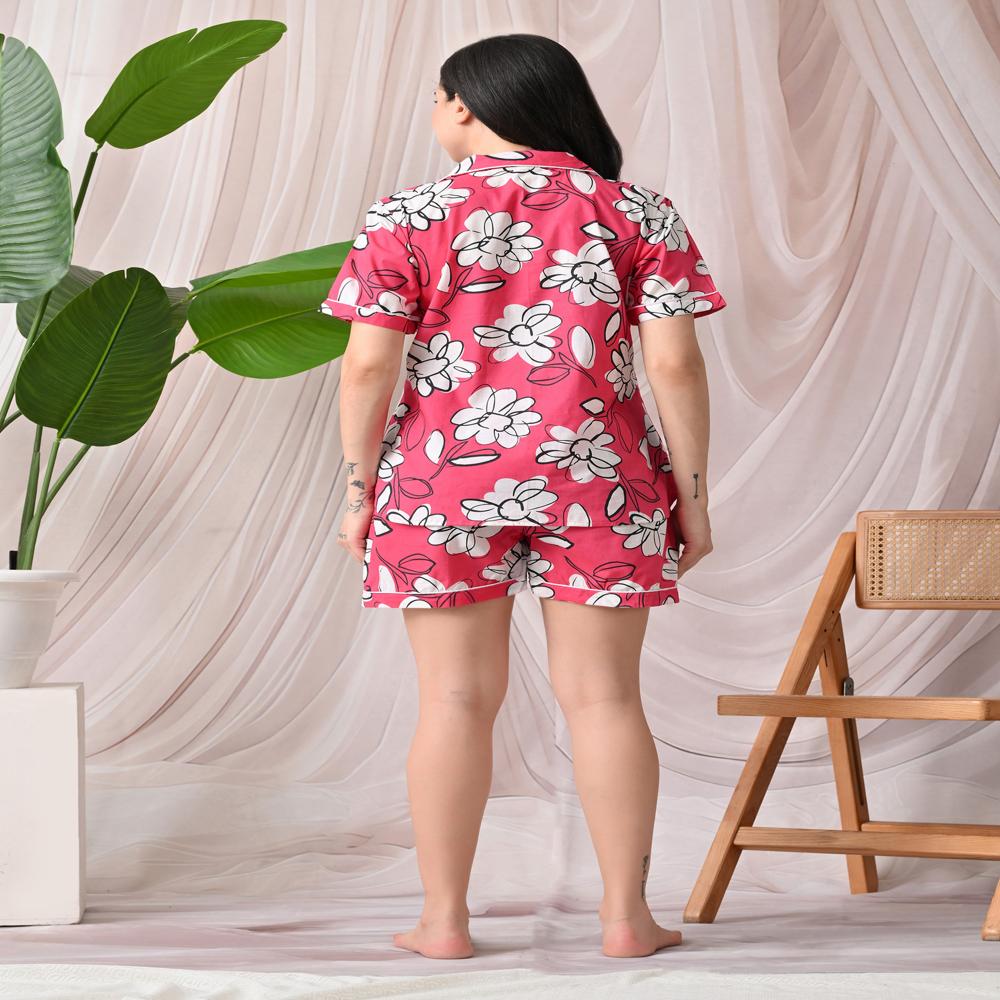 Cotton Printed Shorts Night Suit