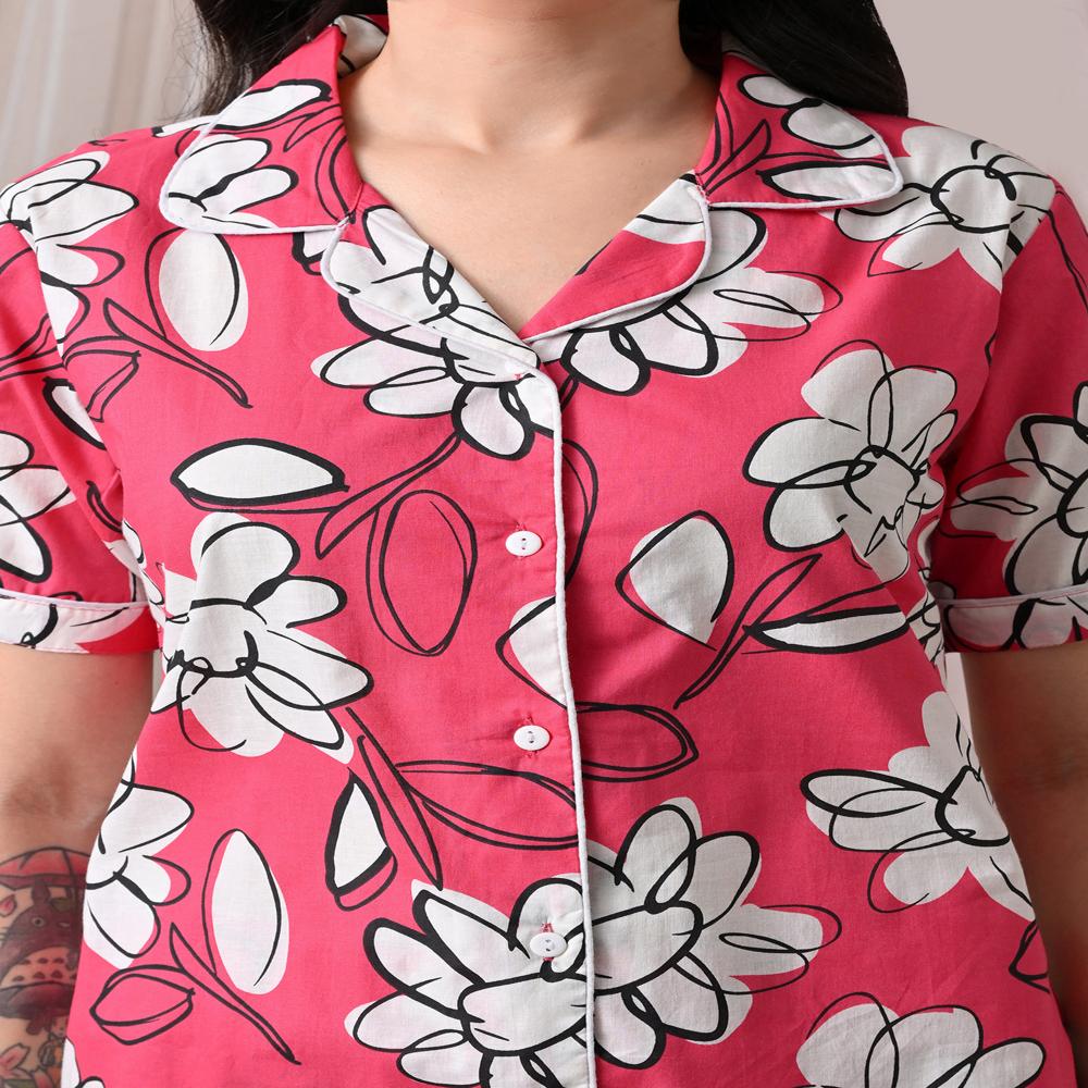 Cotton Printed Shorts Night Suit