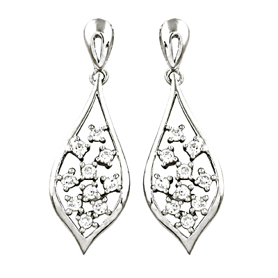 महोत्सव CZ रत्न चांदी की बालियां