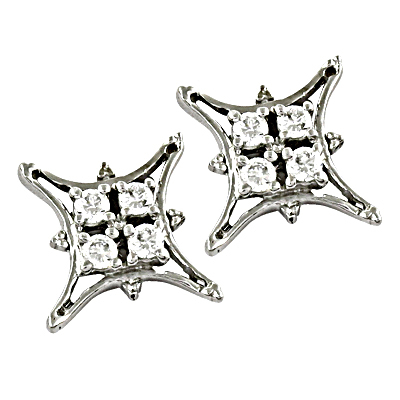 रोमांटिक Cz रत्न चांदी की बालियां