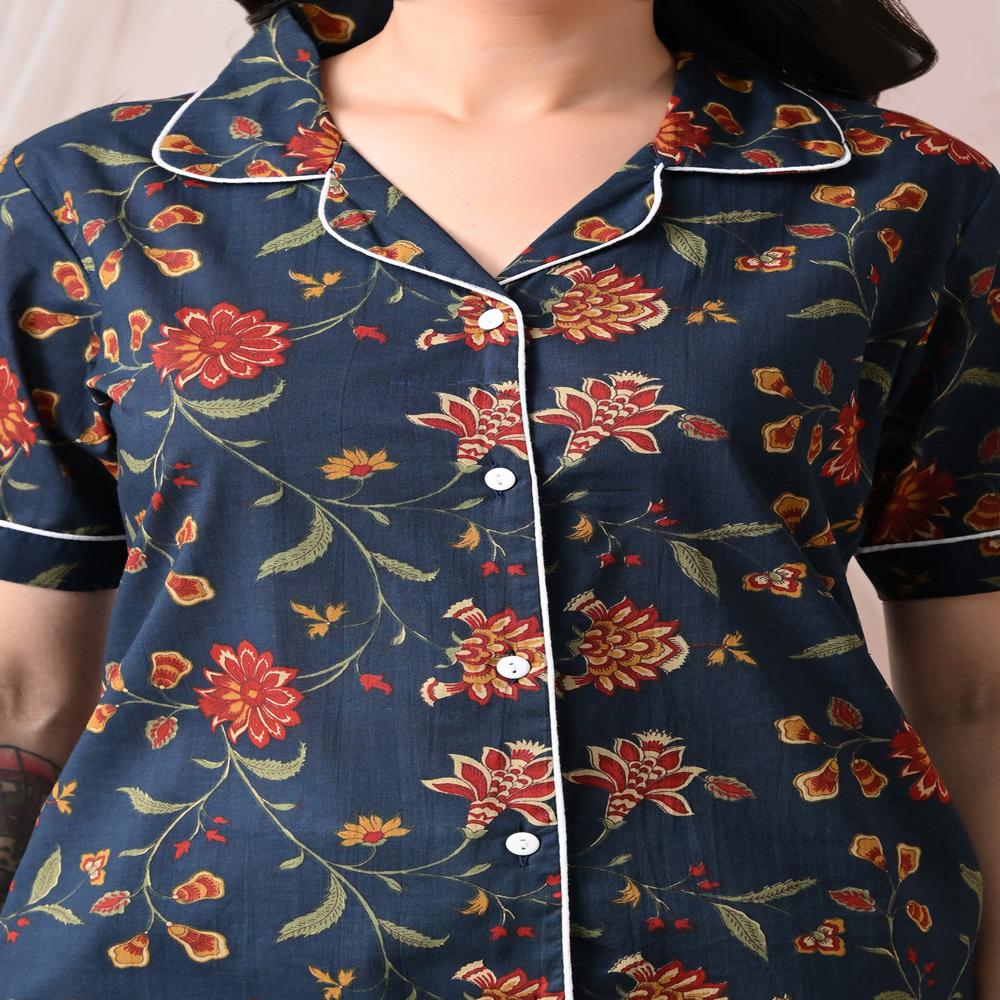 Cotton Printed Shorts Night Suit