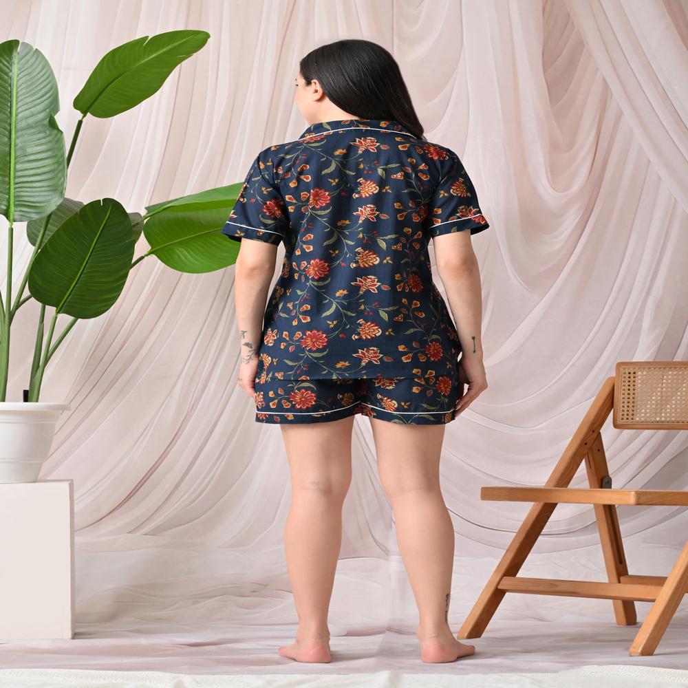 Cotton Printed Shorts Night Suit