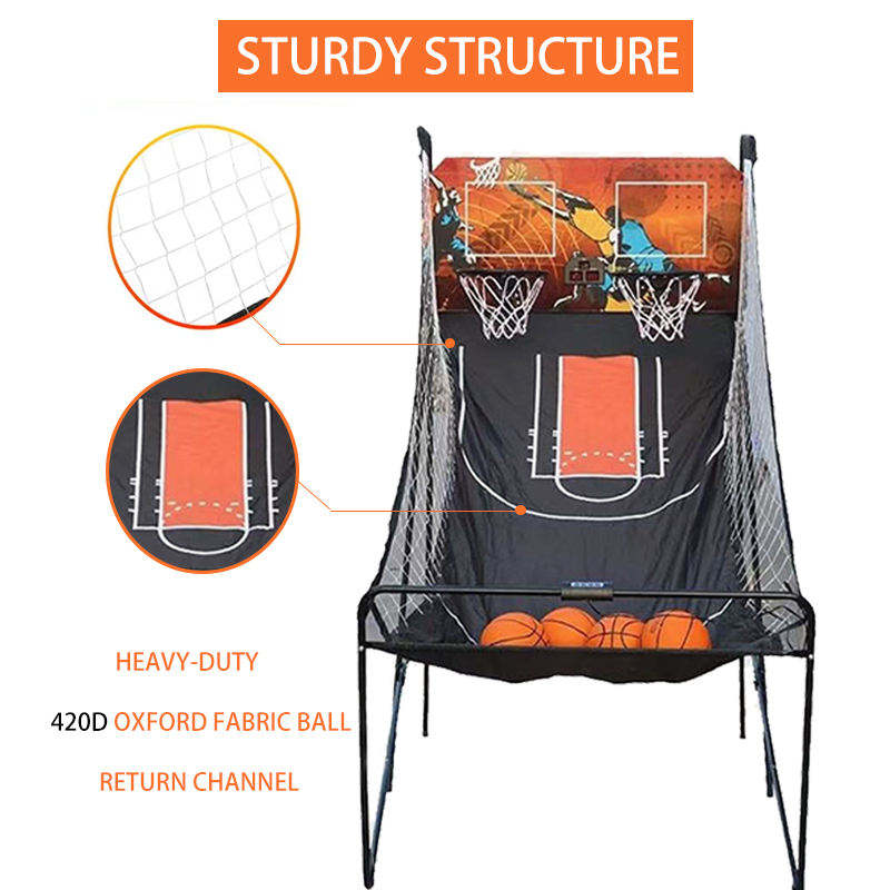 8-Mode & 2 in 1 Automatic Folding Hoop Arcade Basketball Game