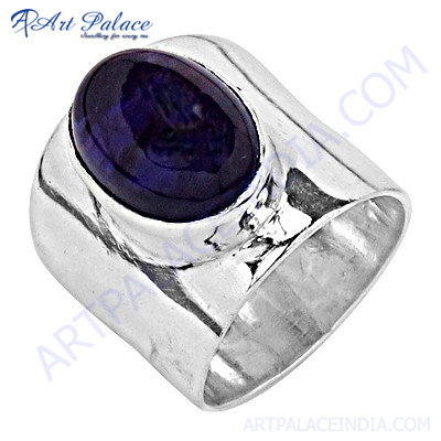 नीलम के साथ नवीनतम शैली चांदी के छल्ले