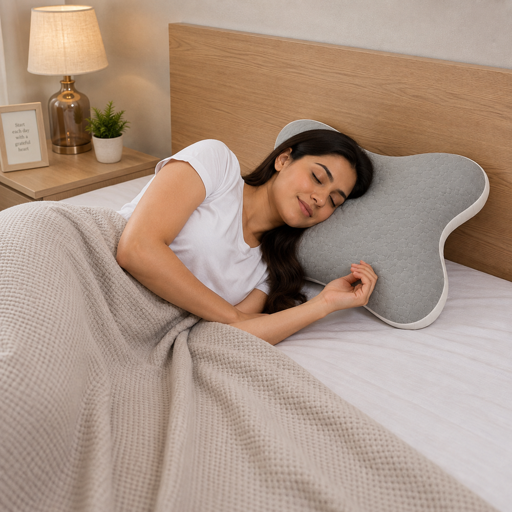 2 side curv butter fly bed pillow
