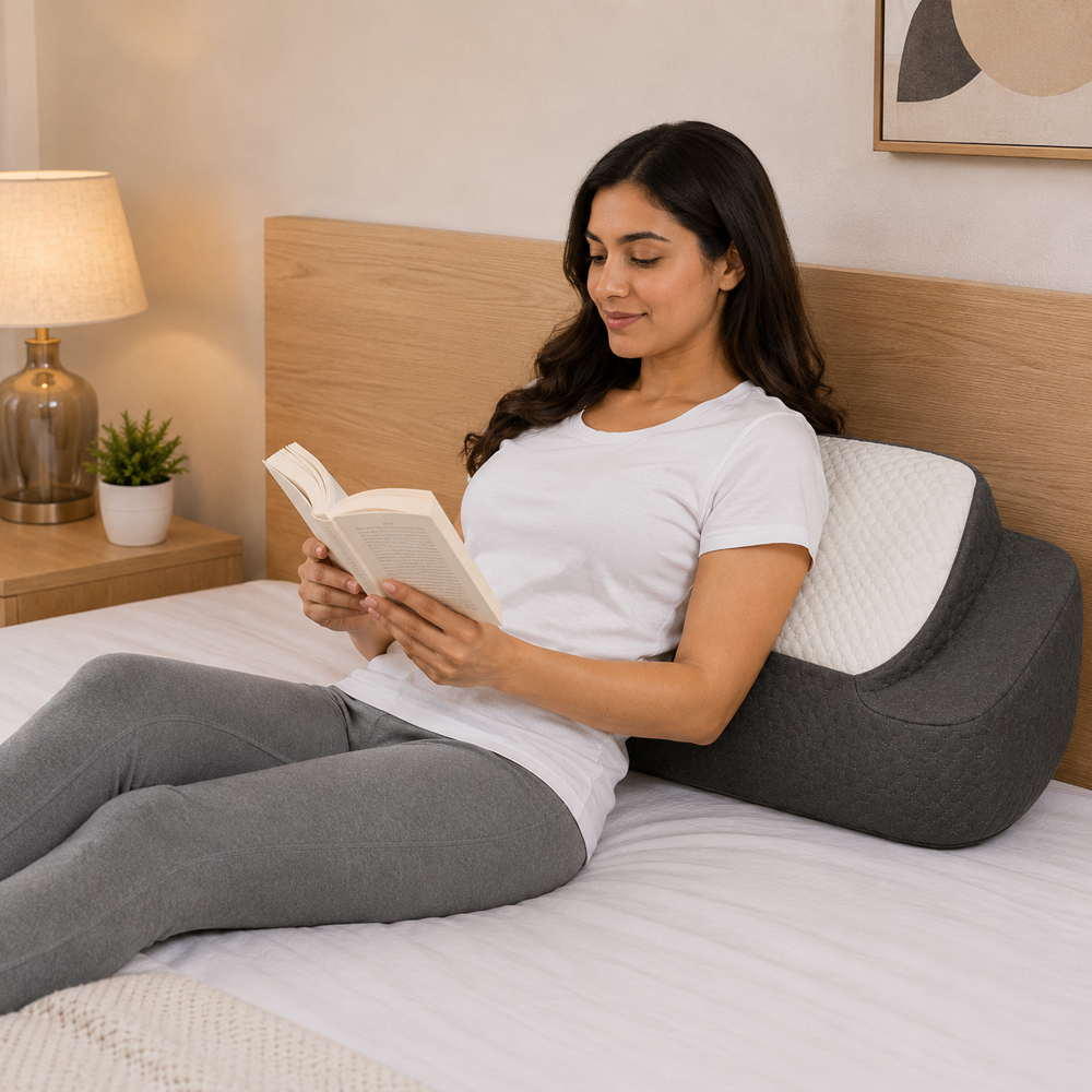 2 Step Bed Pillow - Color: Grey White