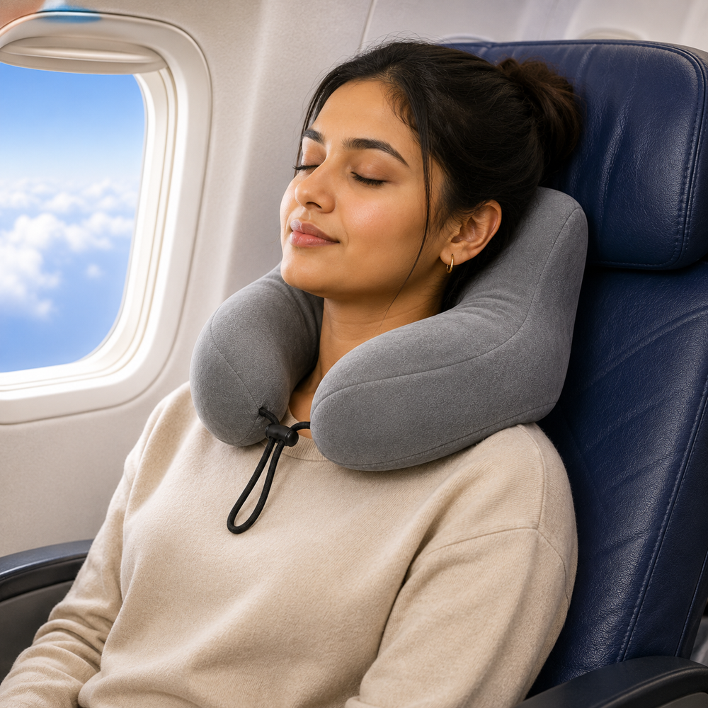 Back Support With Neck Travelling Pillow