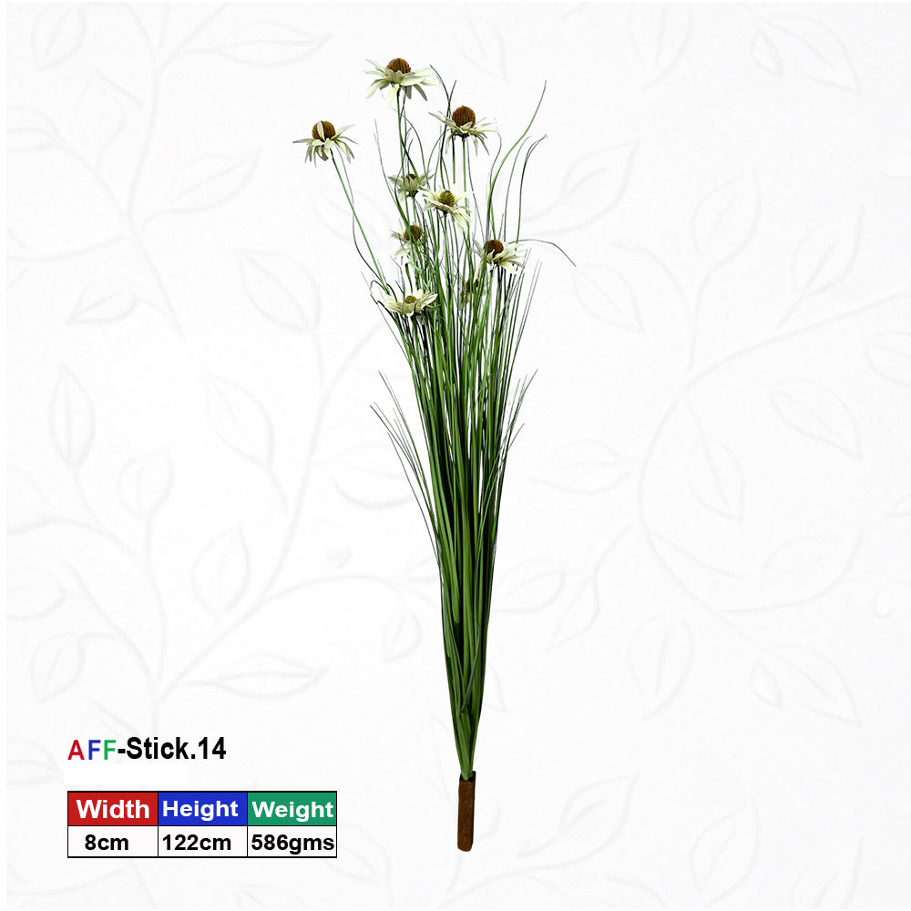 Artificial Grass Plant with Echinacea Flowers