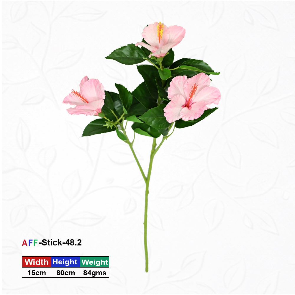 Artificial Habiscus Plant with Light Pink Flower