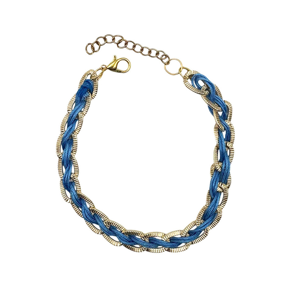 Navy Twist Chain Bracelet