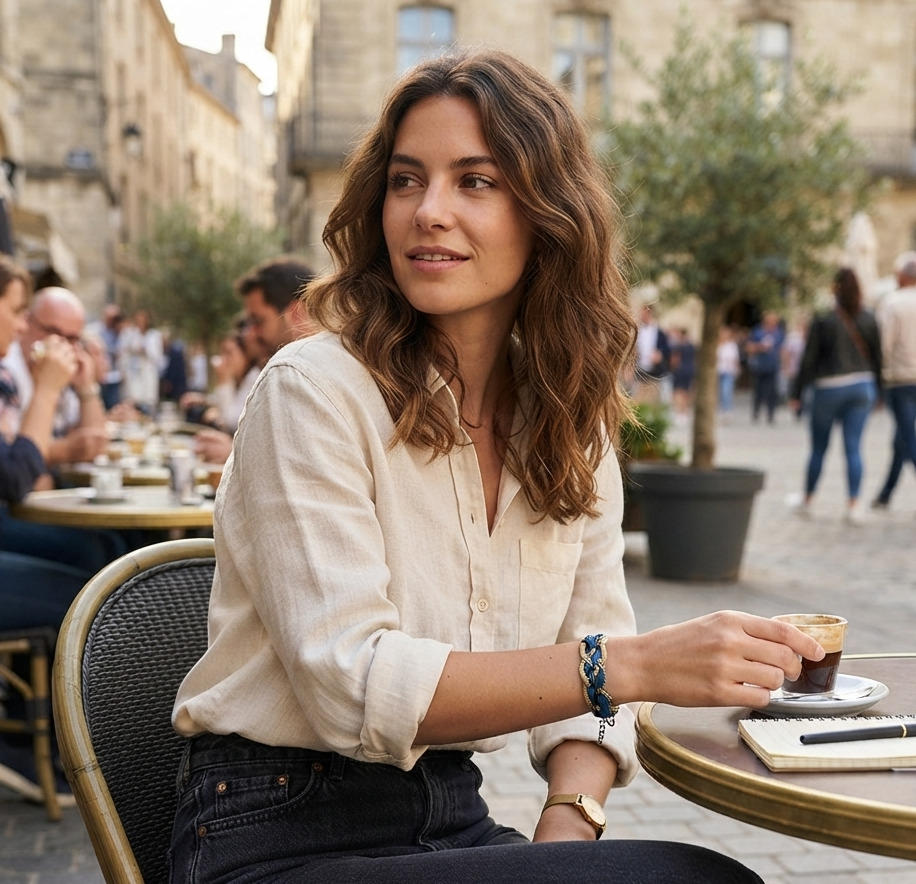 Navy Twist Chain Bracelet