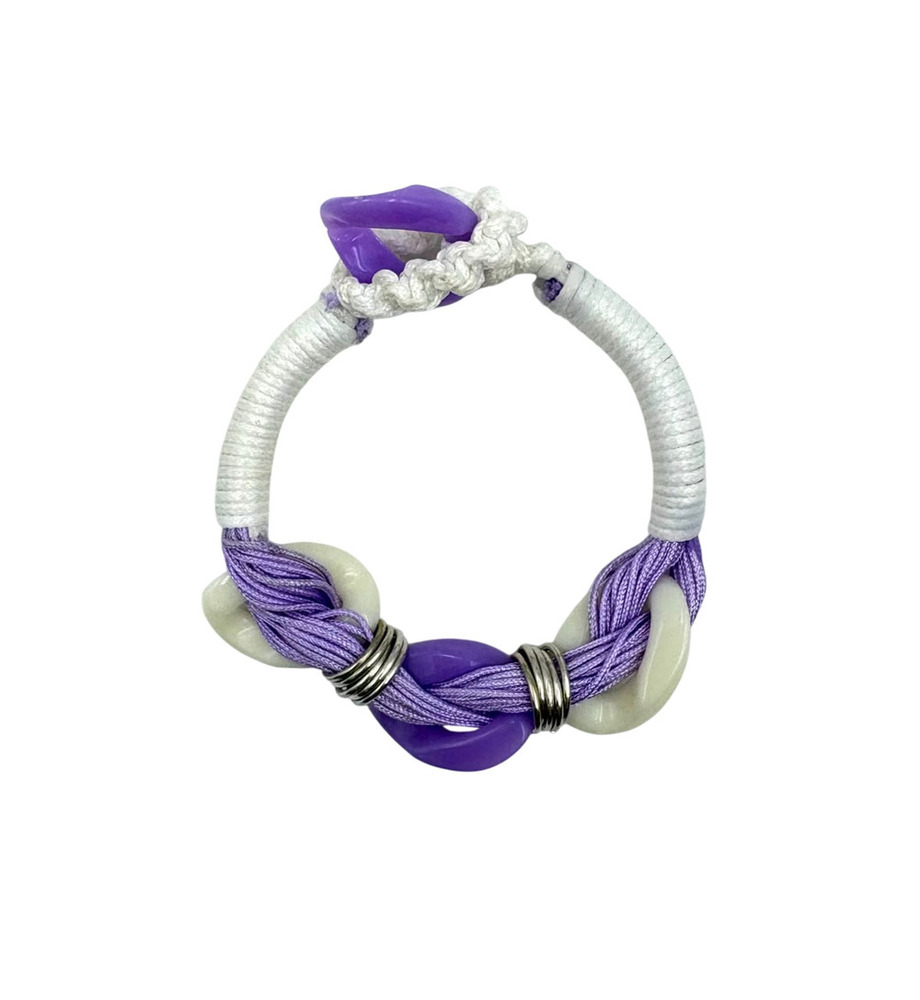 Layered Strand Bracelet With Metal Rings And Resin Bead Bracelet