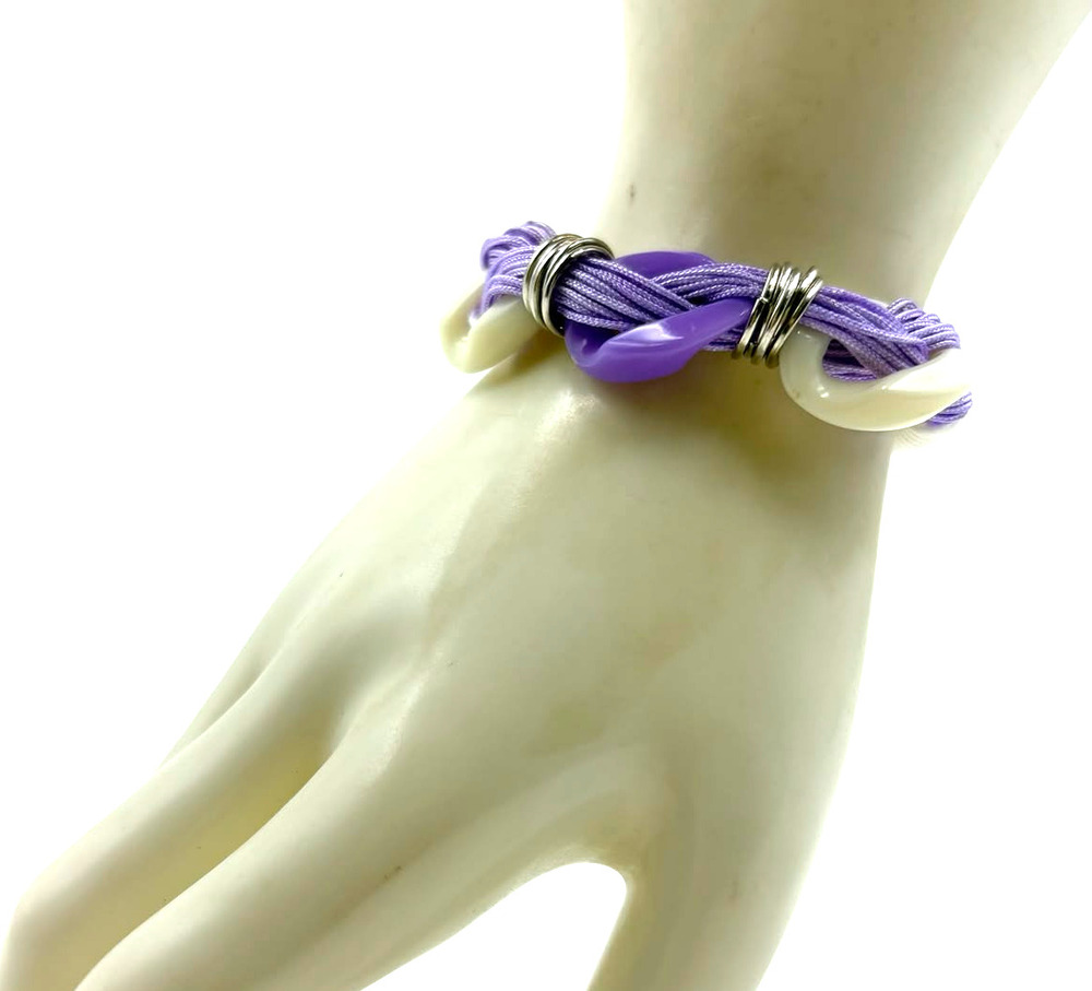 Layered Strand Bracelet With Metal Rings And Resin Bead Bracelet