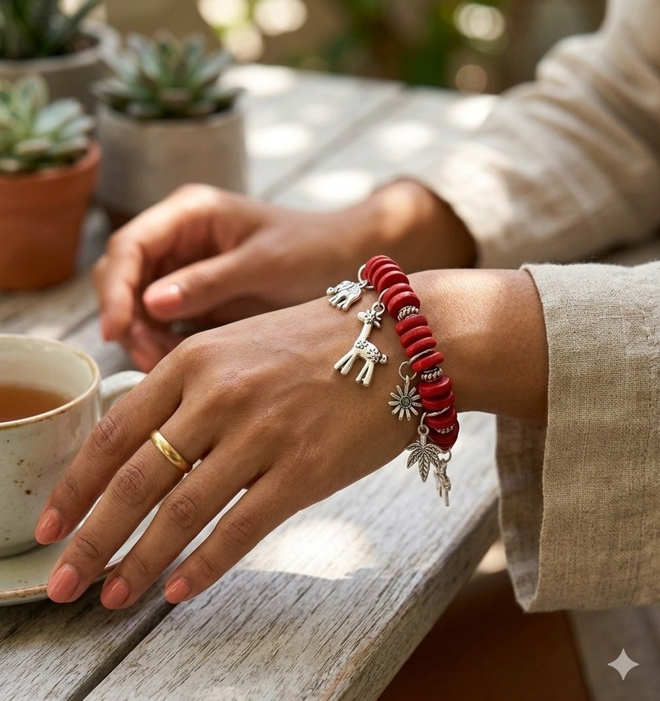 Earth And Wing Whimsical Beaded Bracelet