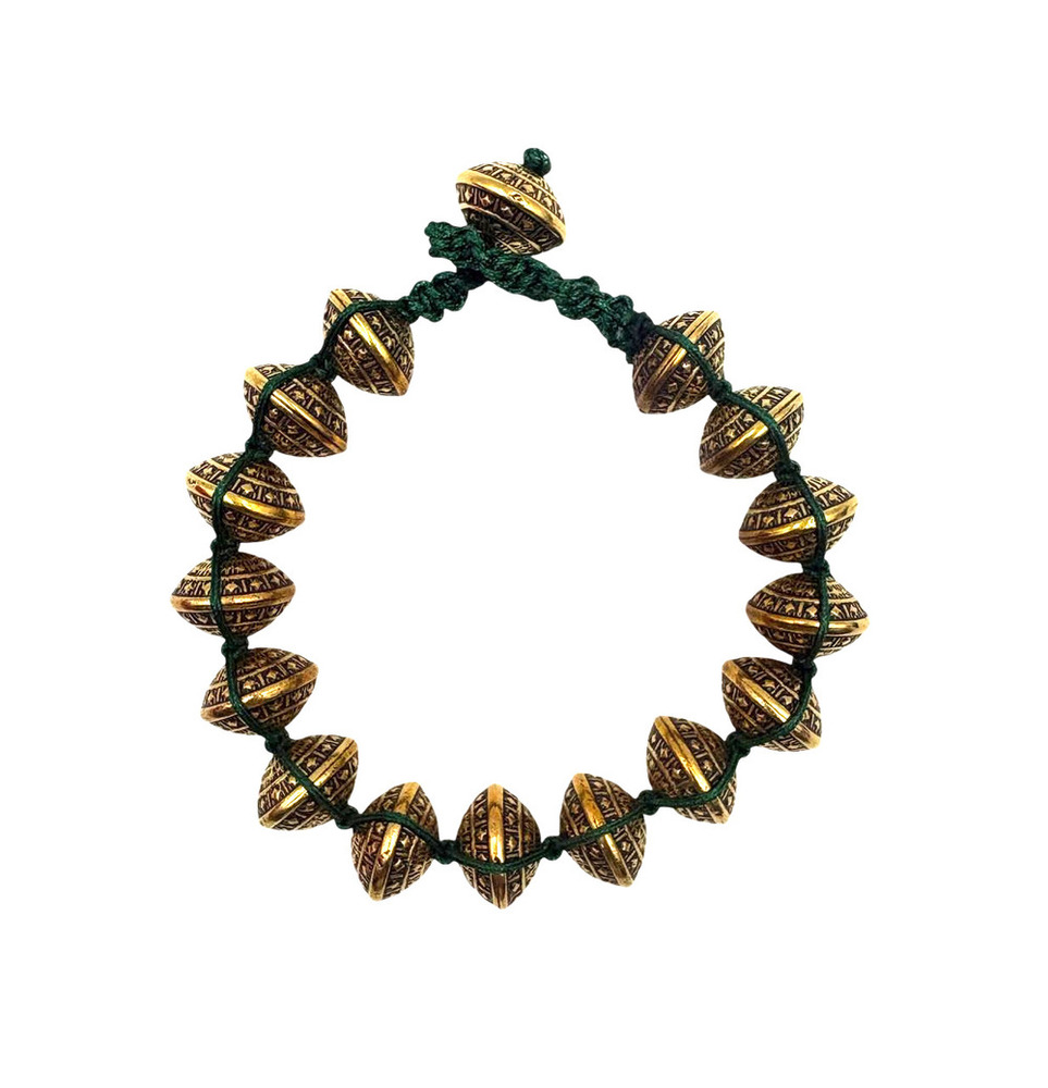 Byzantine Pharaohs Link Gold Bead Bracelet