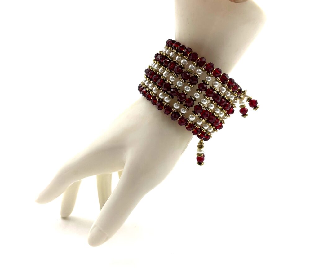 The Pearl And Garnet Opera Bracelet