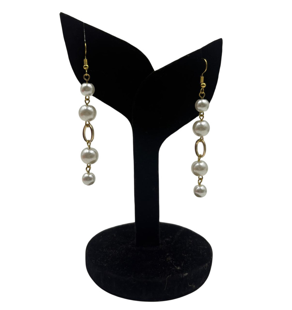 Silver Mist Pearl Drop Earrings