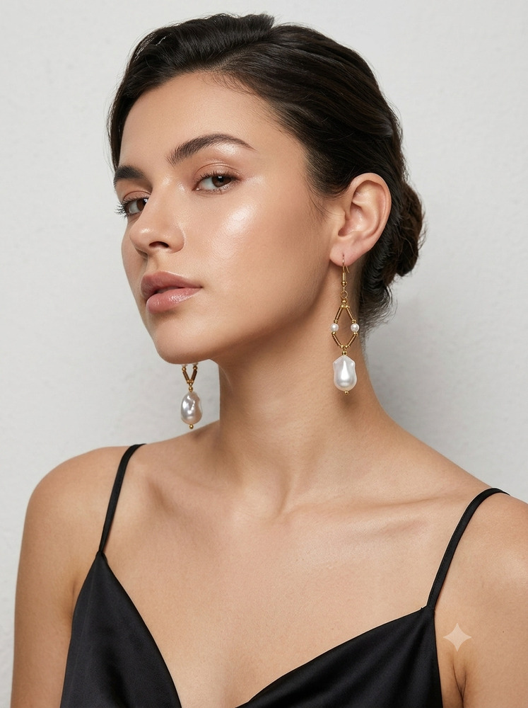 Luna Elegant Teardrop Pearl Earrings
