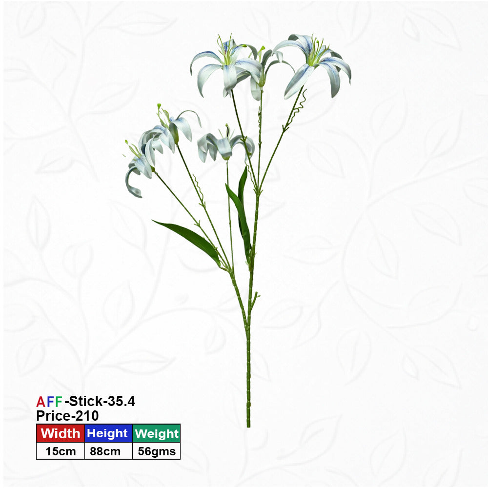 Artificial Light Blue Lily Faux Flower