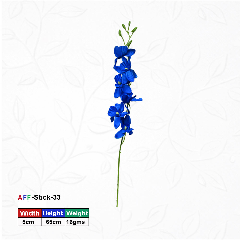 Artificial Dark Blue Silk American Orchid Flowers Branch
