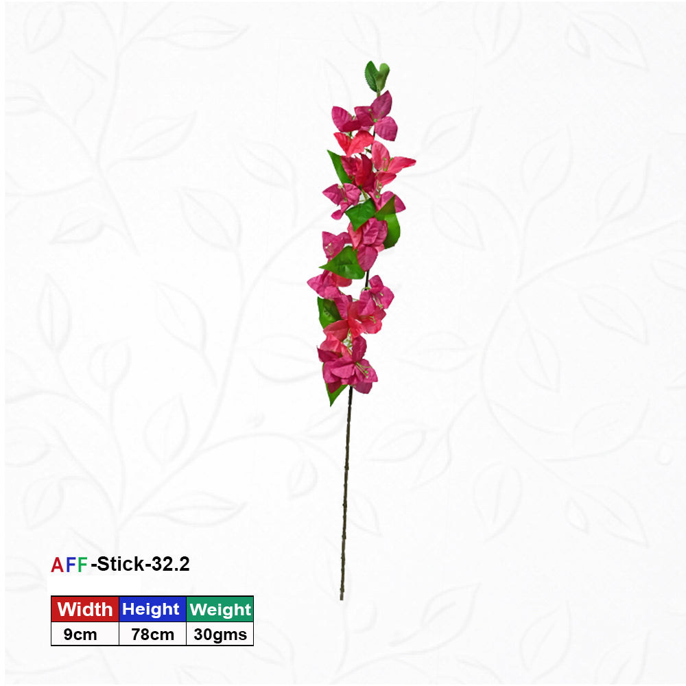 Artificial Dark Pink Silk Flowers Branch