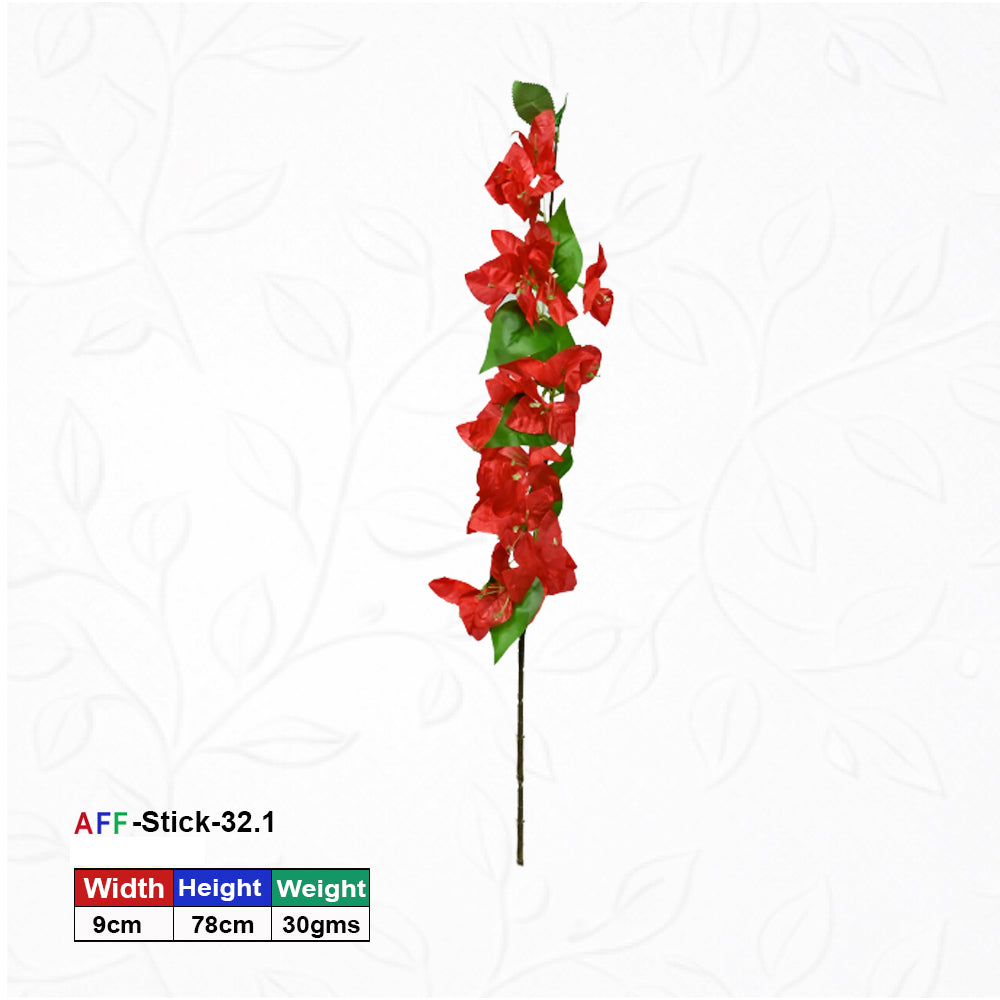 Artificial Red Silk Flowers Branch