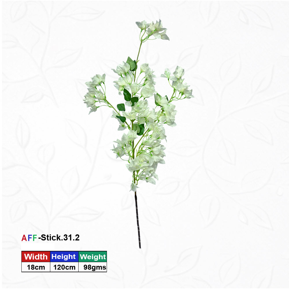 Artificial White Flowers Silk Bougainvillea Branches