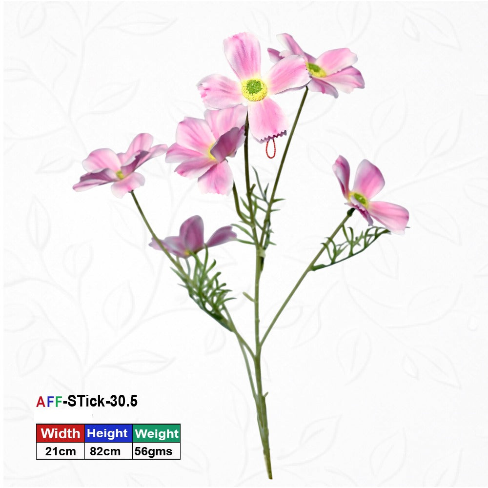 Artificial Blossom Silk Light Pink Flowers Stick