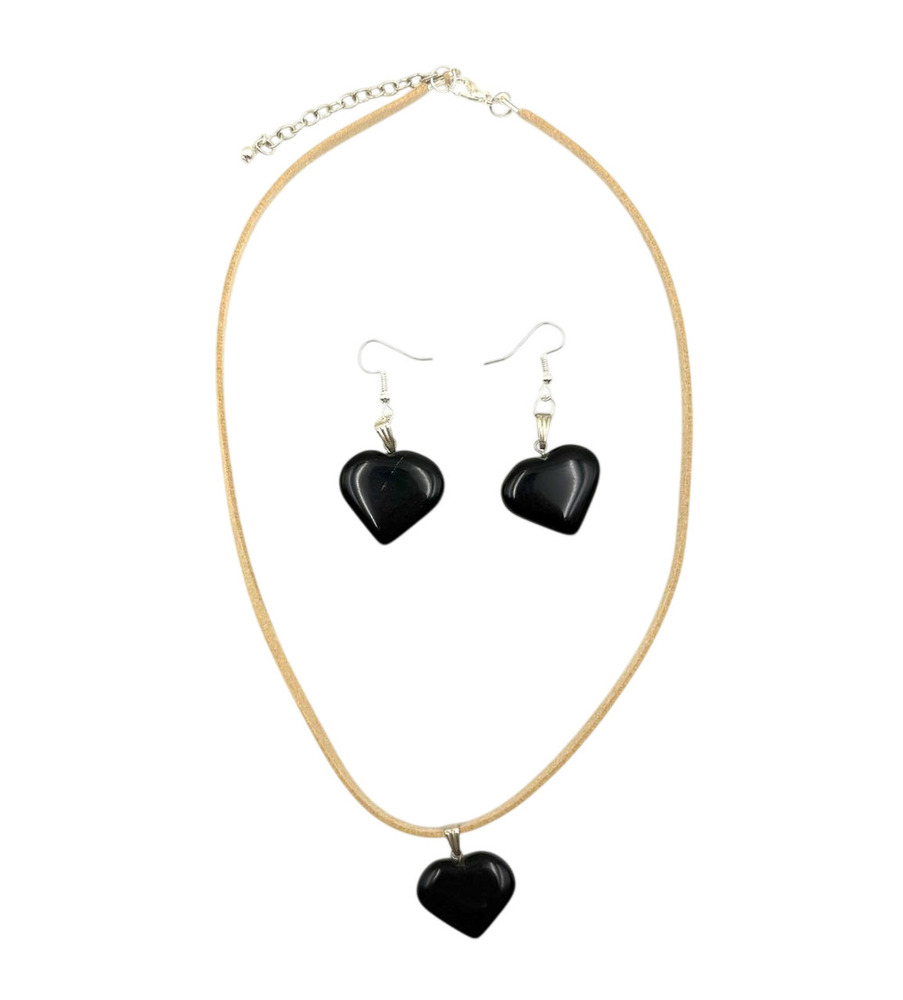 MIDNIGHT HEART NECKLACE SET