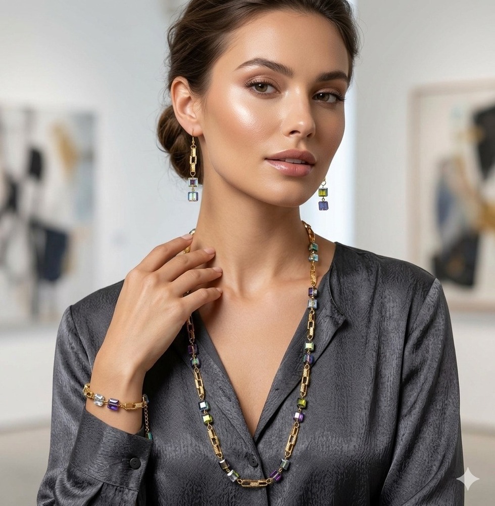 CRYSTAL SPECTRUM AURORA LINK JEWELRY SET