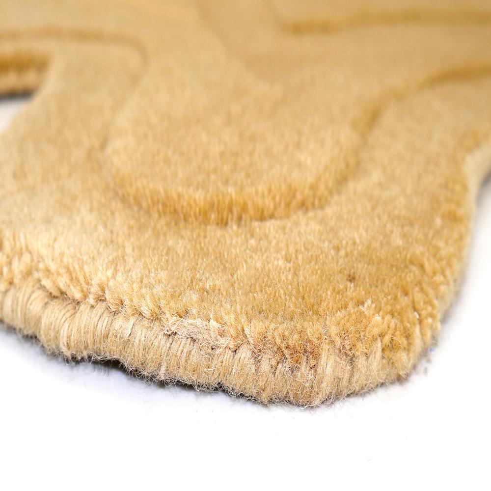 Handmade Cream Irregular Shaped Tufted Wool Rug, Modern Organic Abstract Design Area Carpet for Living Room and Bedroom Decoration