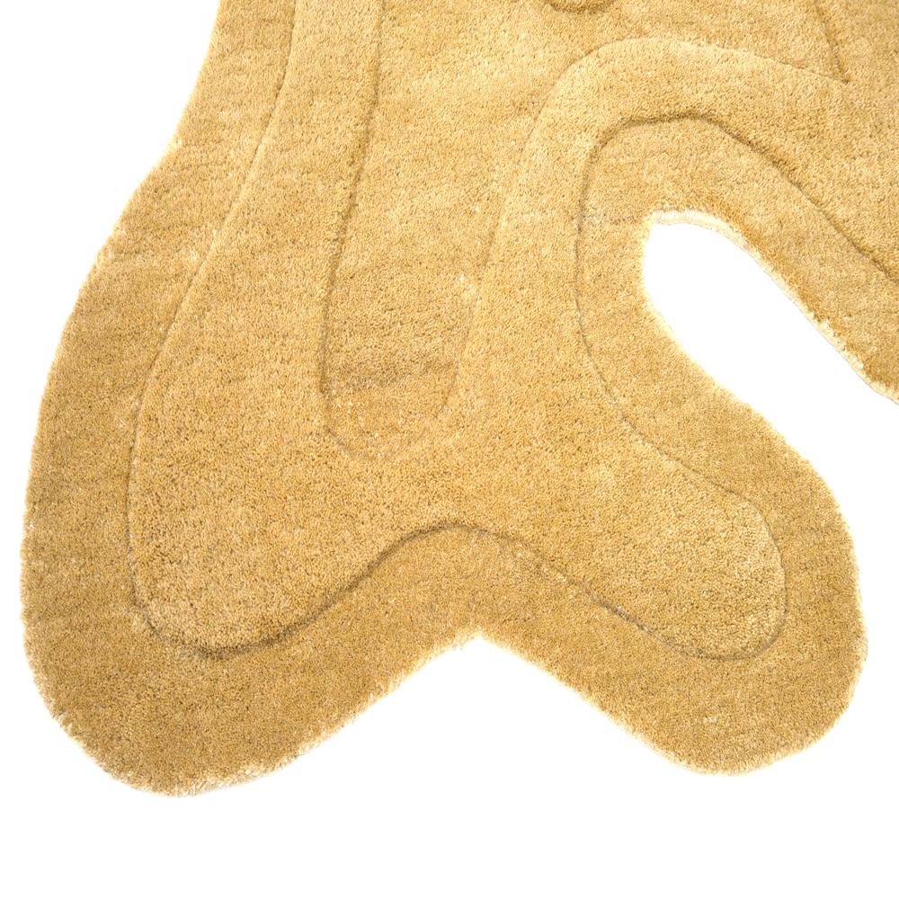 Handmade Cream Irregular Shaped Tufted Wool Rug, Modern Organic Abstract Design Area Carpet for Living Room and Bedroom Decoration
