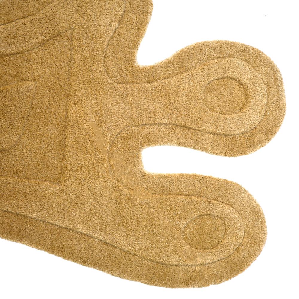 Handmade Cream Irregular Shaped Tufted Wool Rug, Modern Organic Abstract Design Area Carpet for Living Room and Bedroom Decoration