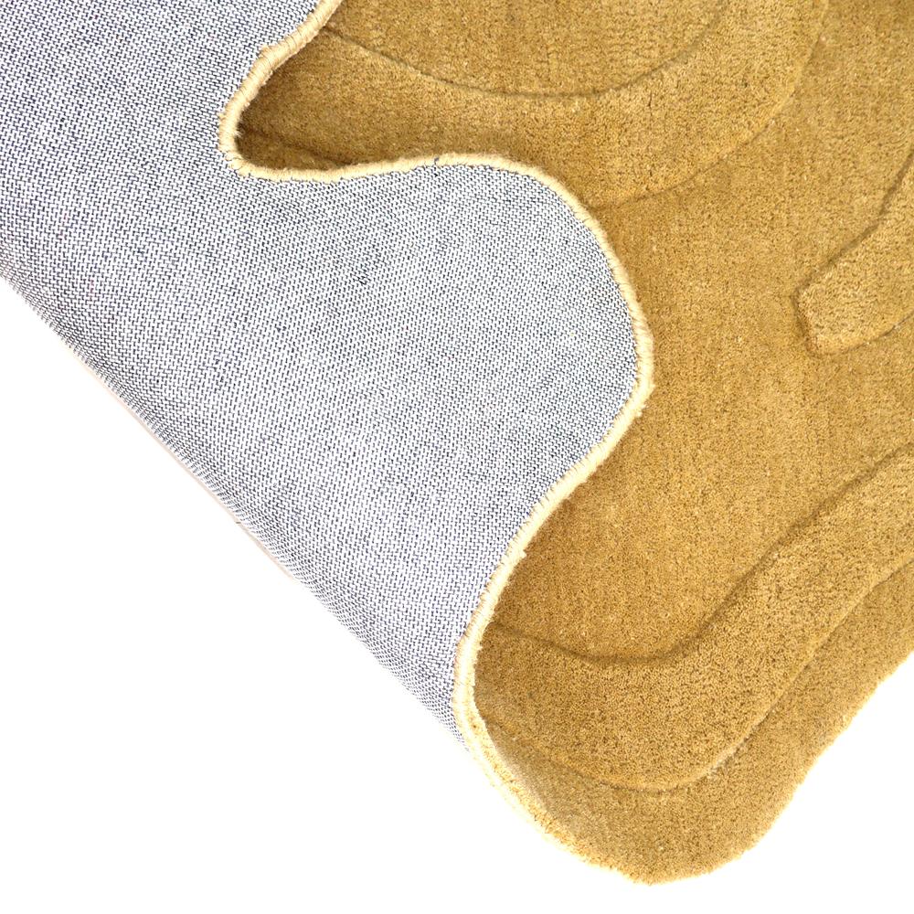 Handmade Cream Irregular Shaped Tufted Wool Rug, Modern Organic Abstract Design Area Carpet for Living Room and Bedroom Decoration