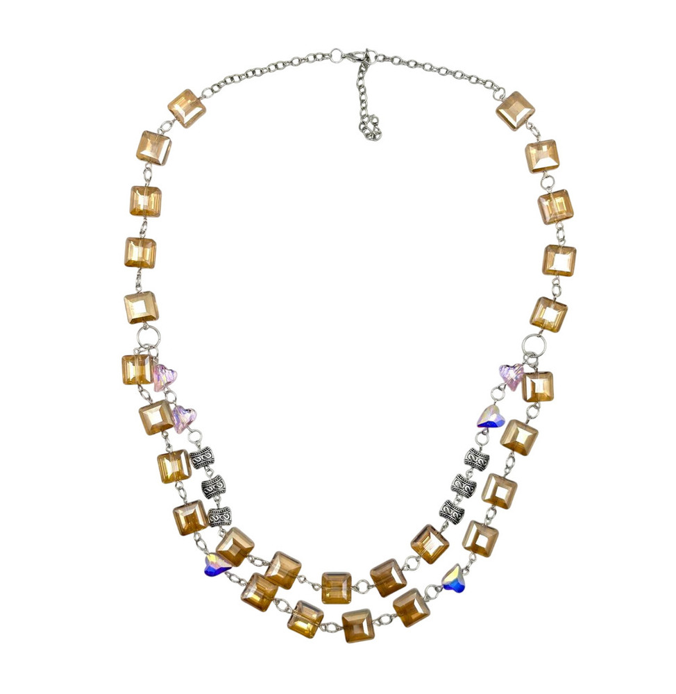 Amber Crystal Luxe Layered Necklace