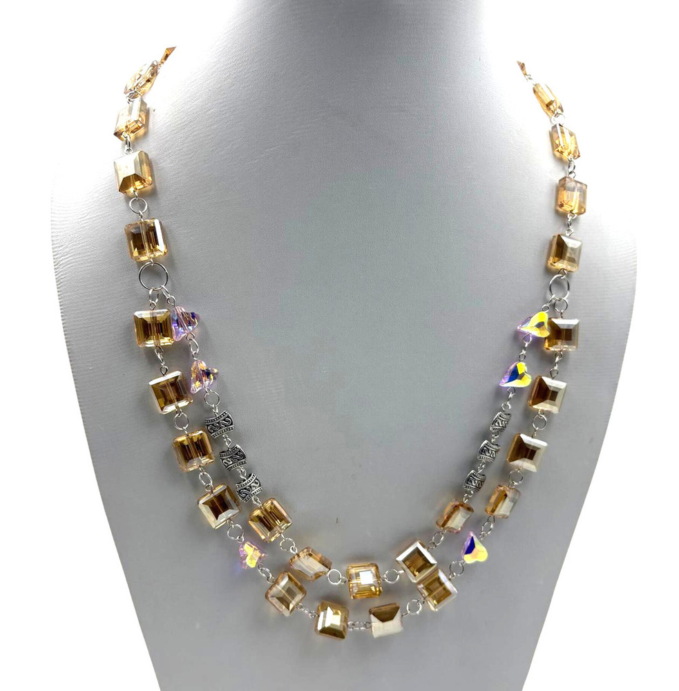 Amber Crystal Luxe Layered Necklace