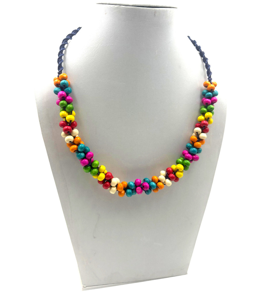 ARTISANAL CARNIVAL RAINBOW WOVEN CLUSTER COLLAR