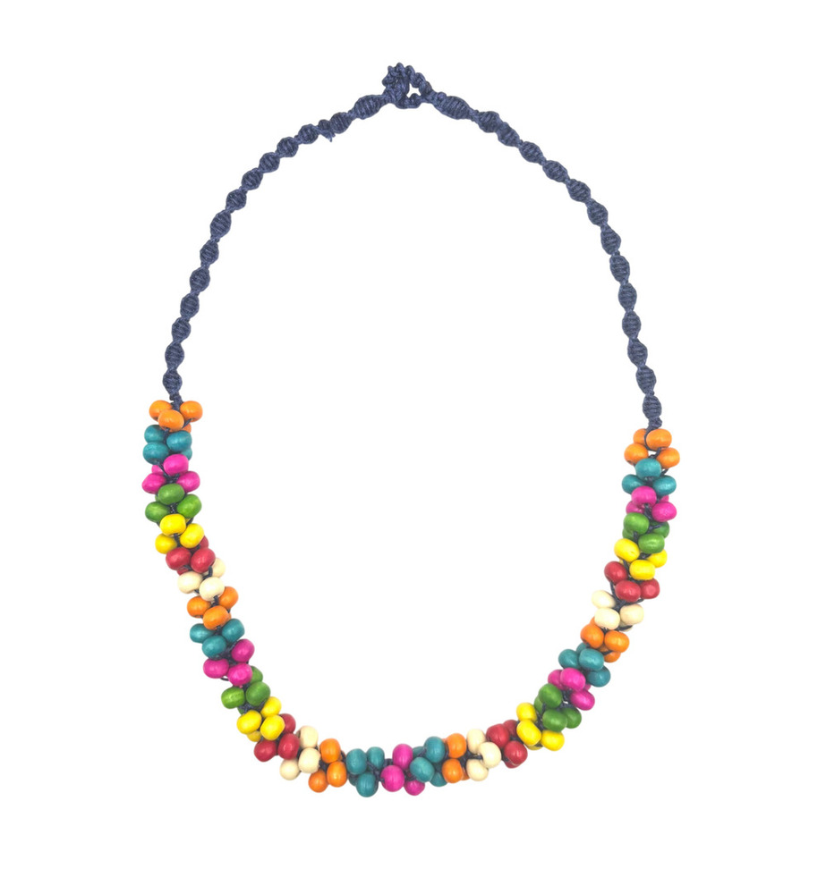 ARTISANAL CARNIVAL RAINBOW WOVEN CLUSTER COLLAR