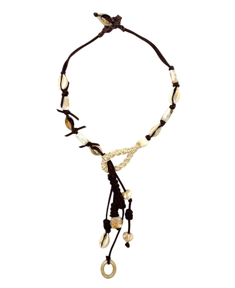 BOHO SHELL CASACADE TASSEL NECKLACE FOR WOMEN