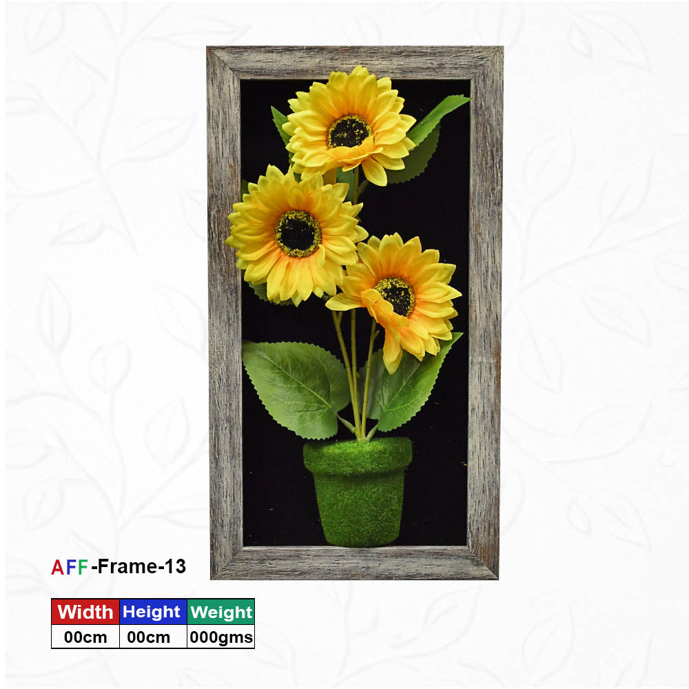 Wall-Mounted Rectangle Wooden Artificial Flower Frame-40X23 cm