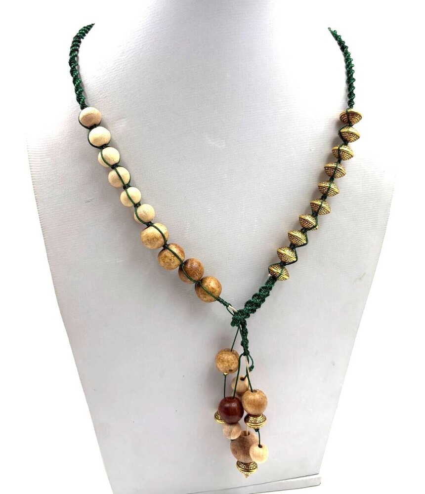 Bohemian Mixed Beady -Y- Necklace With Dangling Cluster
