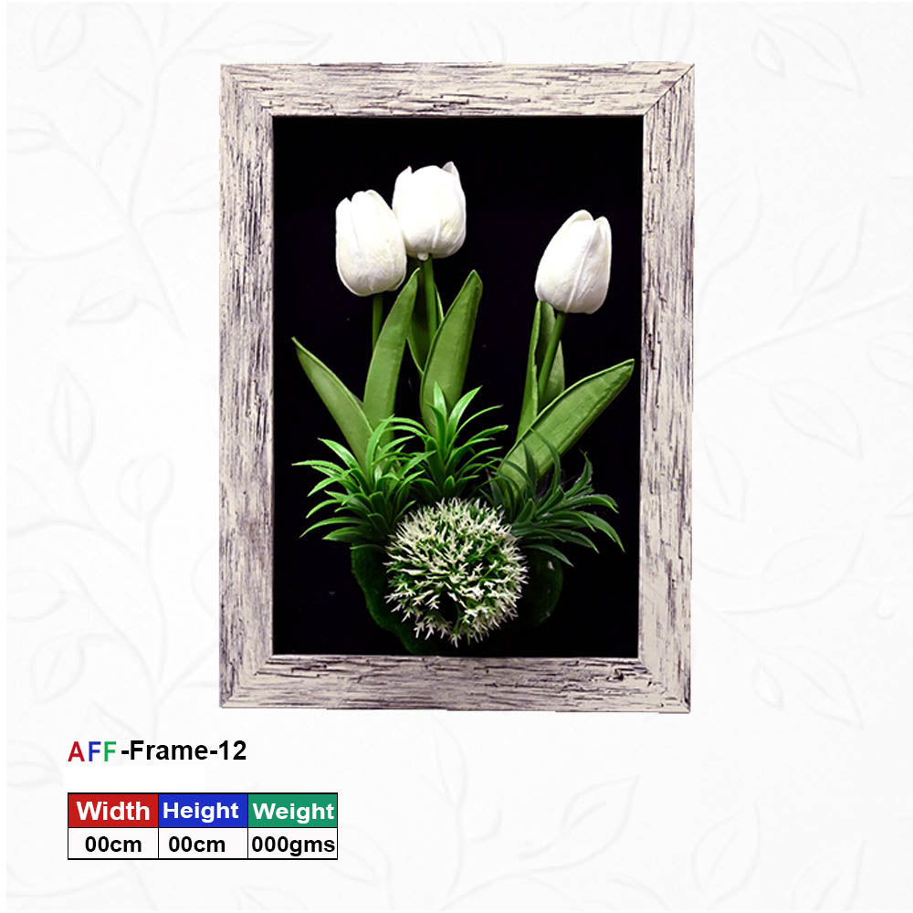 Wall-Mounted Rectangle Wooden Artificial Flower Frame-40X23 cm